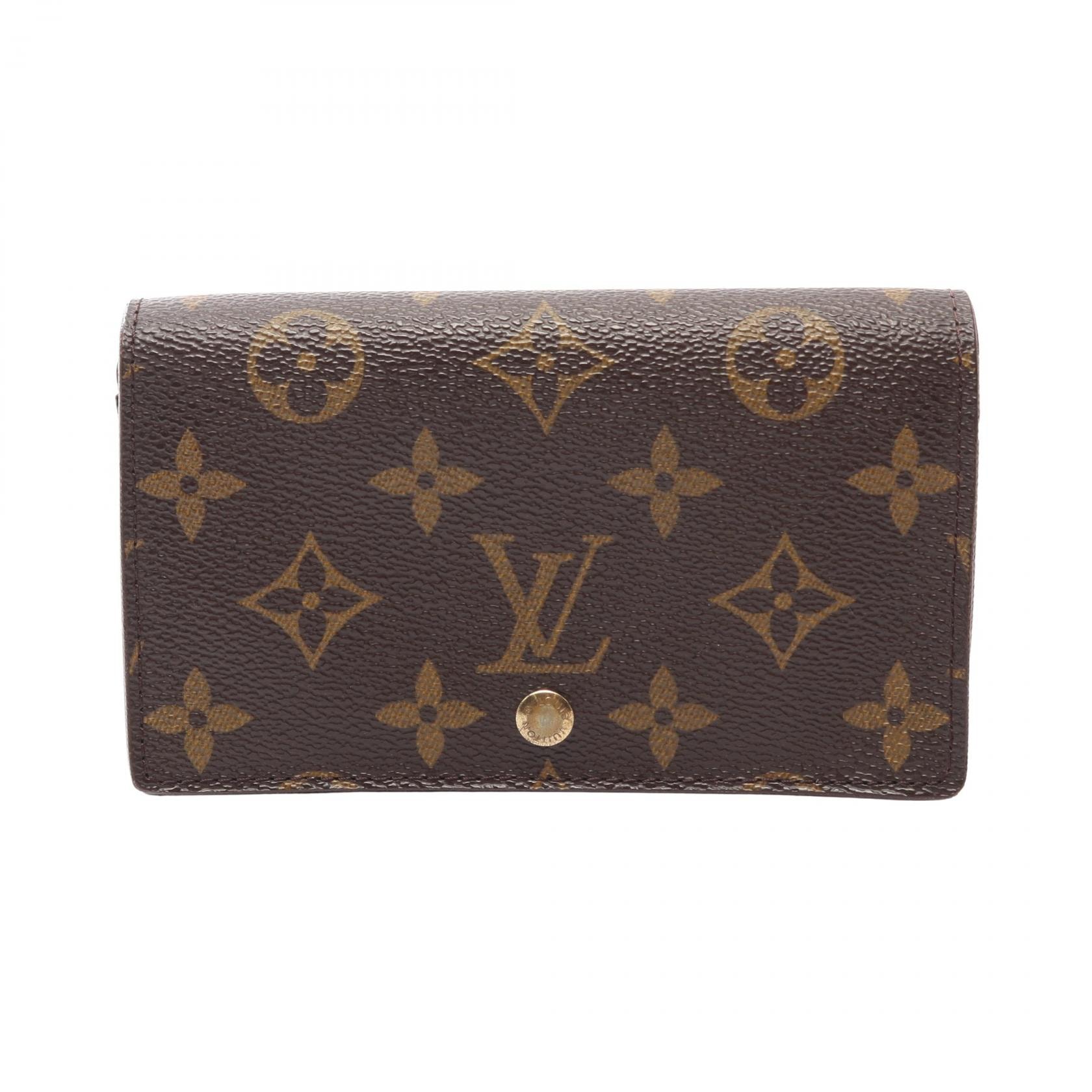 ルイ・ヴィトン LOUIS VUITTON ポルトモネ ビエ トレゾール モノグラム 二つ折り財布 財布 レザー PVC レディース ブラウン系 M61730 【中古】