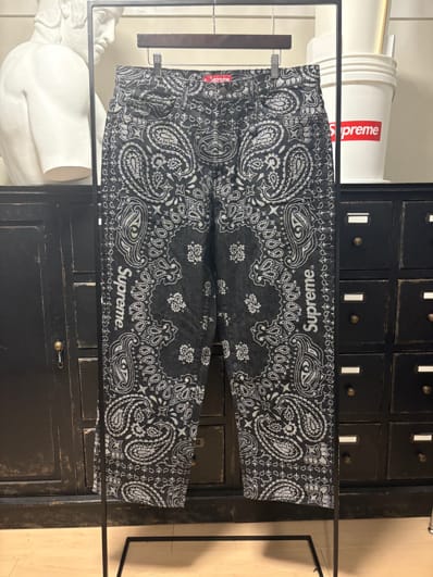 Supreme Bandana Jacquard Baggy Jean "Black"