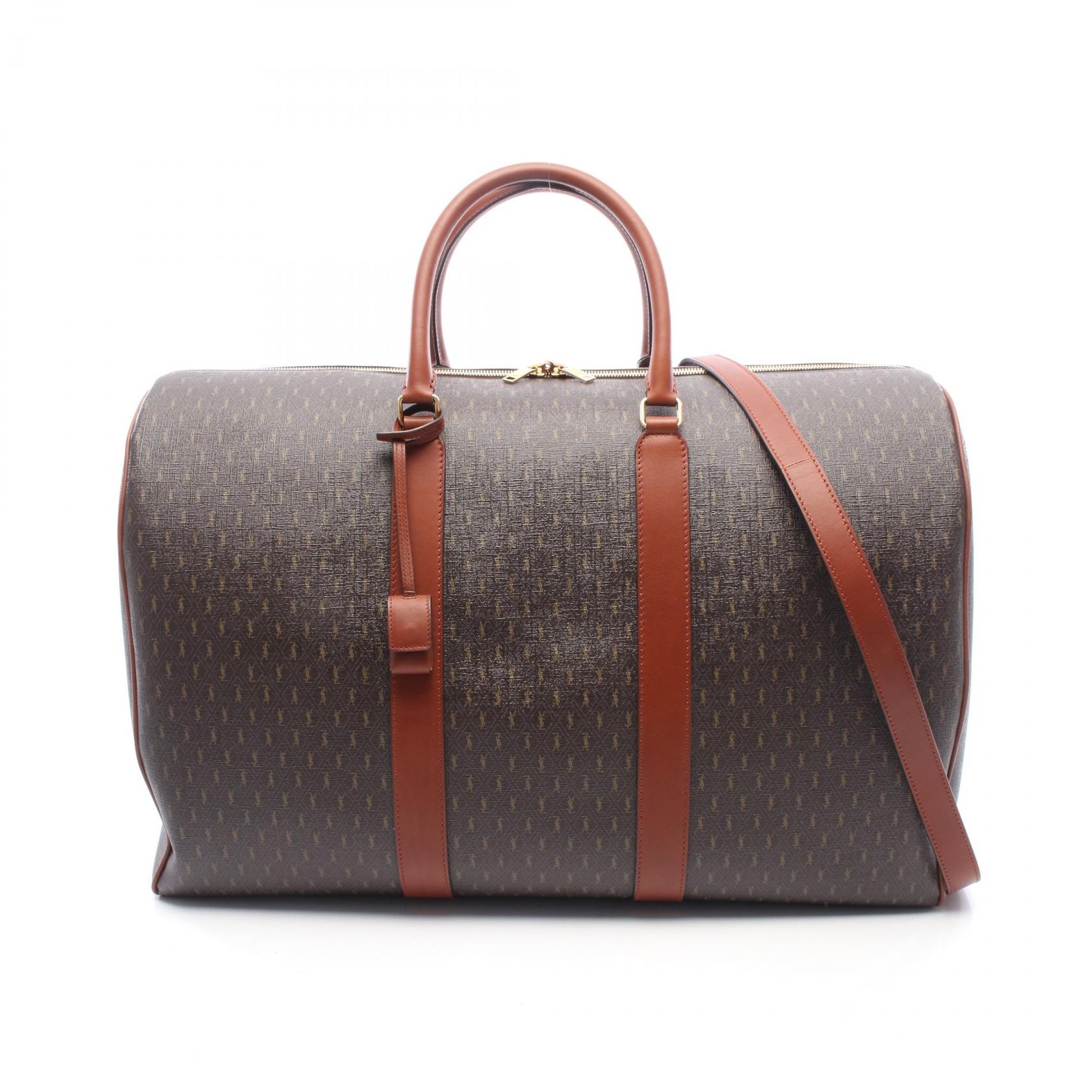 サンローランパリ SAINT LAURENT PARIS ル モノグラム ダッフルバッグ 2WAY ボストンバッグ バッグ PVCコーティングキャンバス レザー メンズ レディース ブラウン系 582141 【中古】