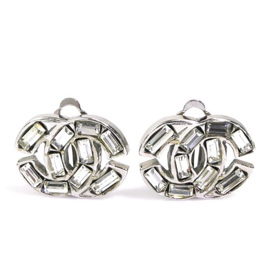 シャネル CHANEL イヤリング ココマーク メタル/ラインストーン シルバー レディース【中古】 e62059i