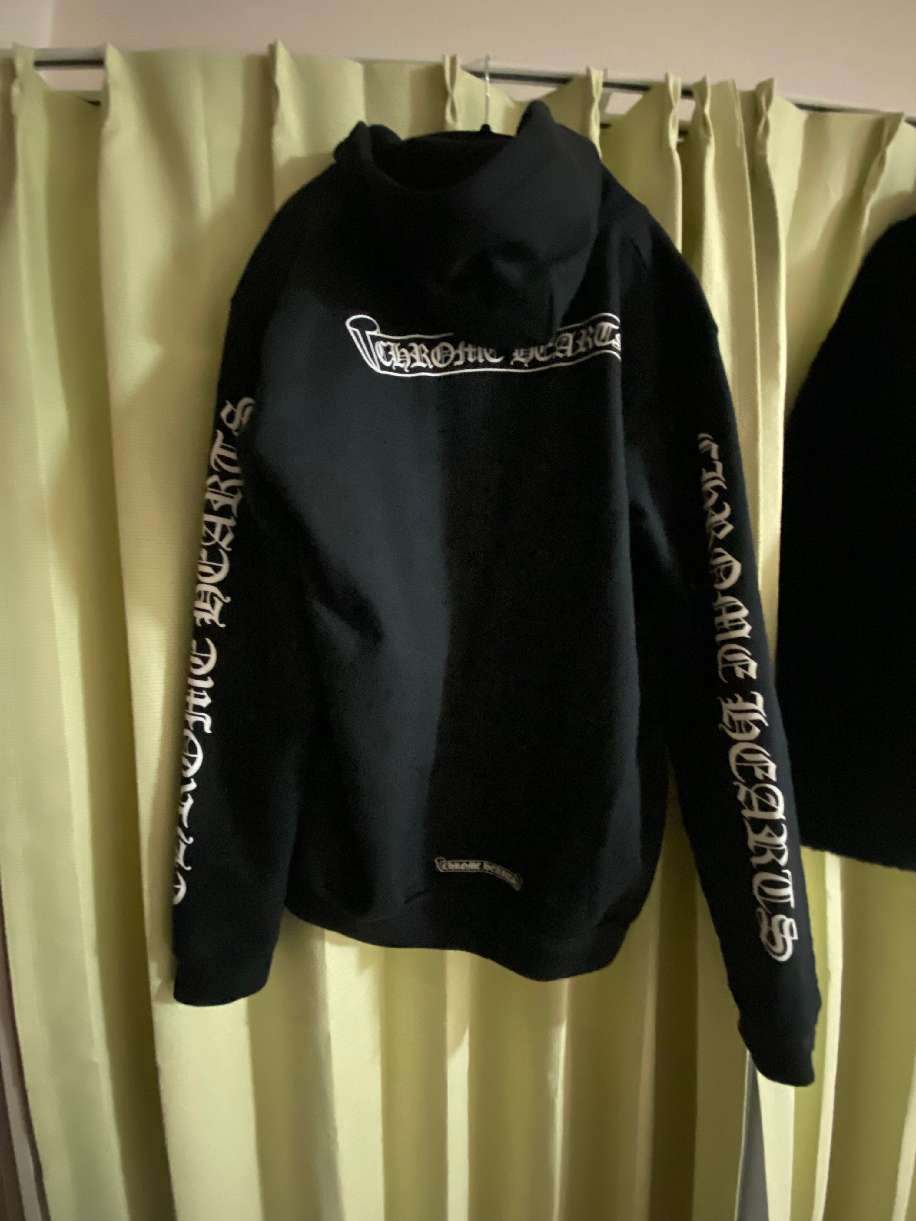 Chrome Hearts Back Scroll Logo Zip Hoodie "Black"