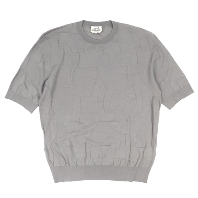 極美品 エルメス 半袖ニット Equestrian Fragments XL