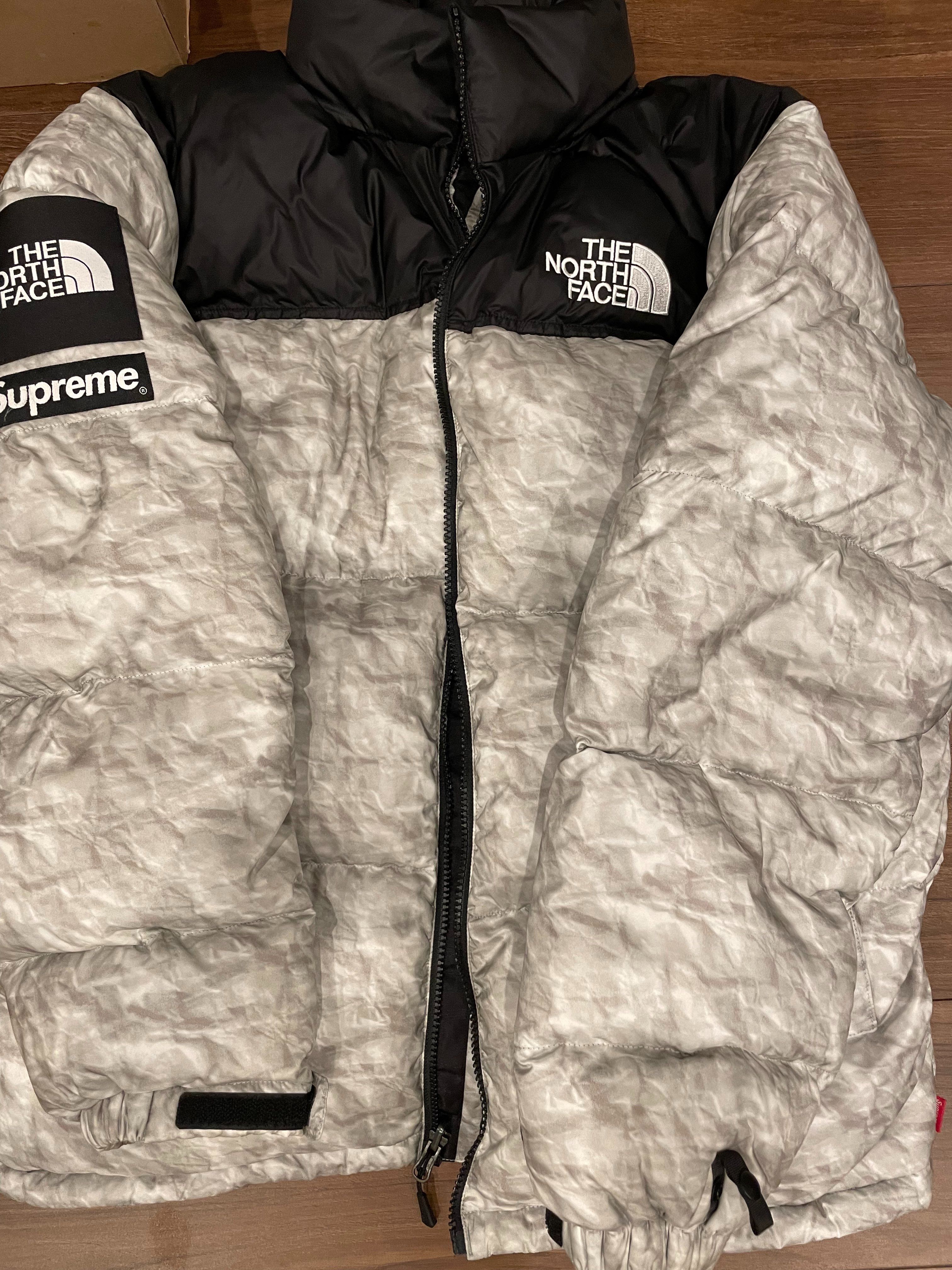 Supreme x The North Face Nuptse Jacket "White Paper Print"