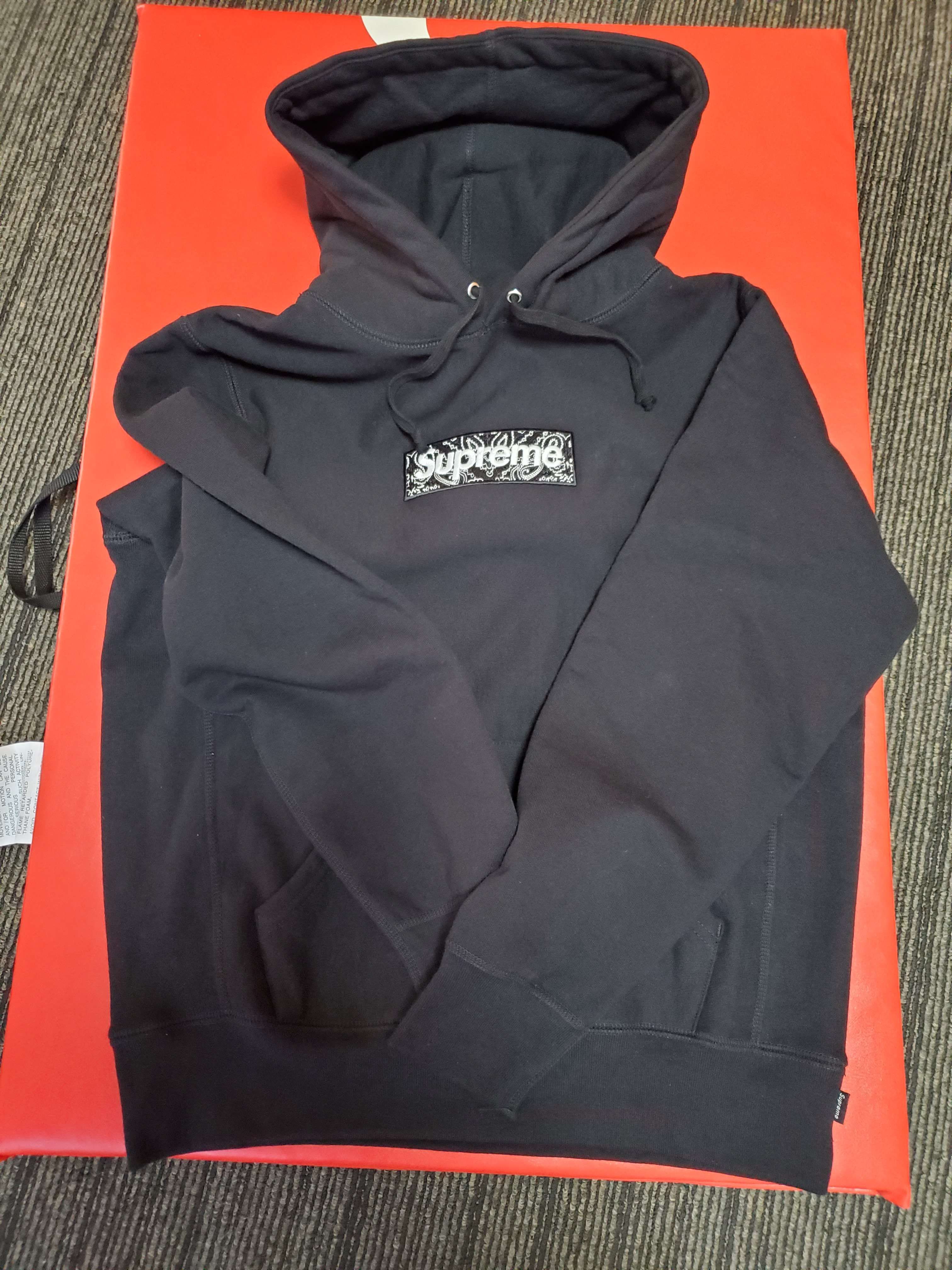 Supreme Bandana Box Logo Hooded Sweatshirt "Black"