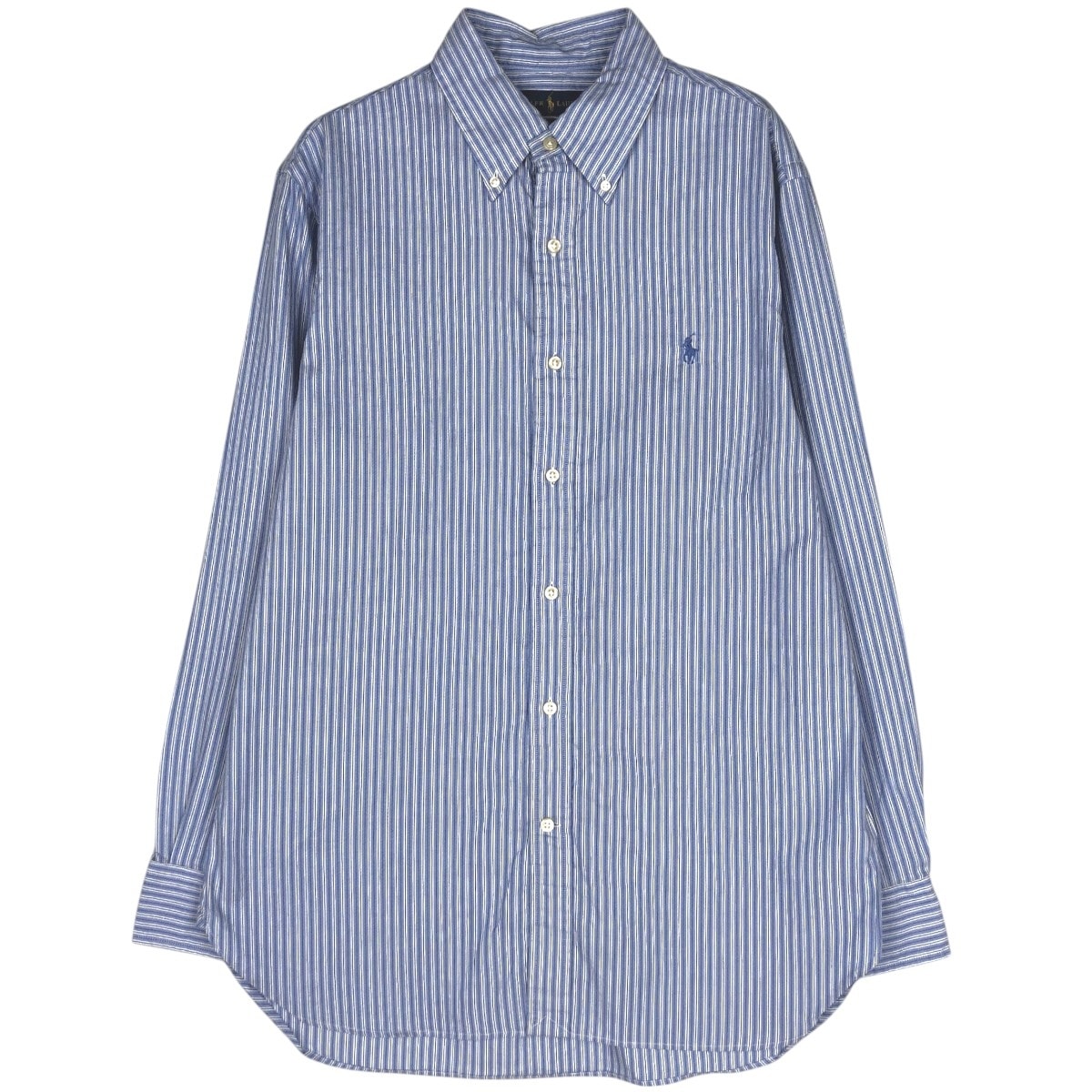 古着 ラルフローレン Ralph Lauren SLIM FIT マルチストライプ 長袖 ボタンダウンストライプシャツ メンズL相当/eaa663256
