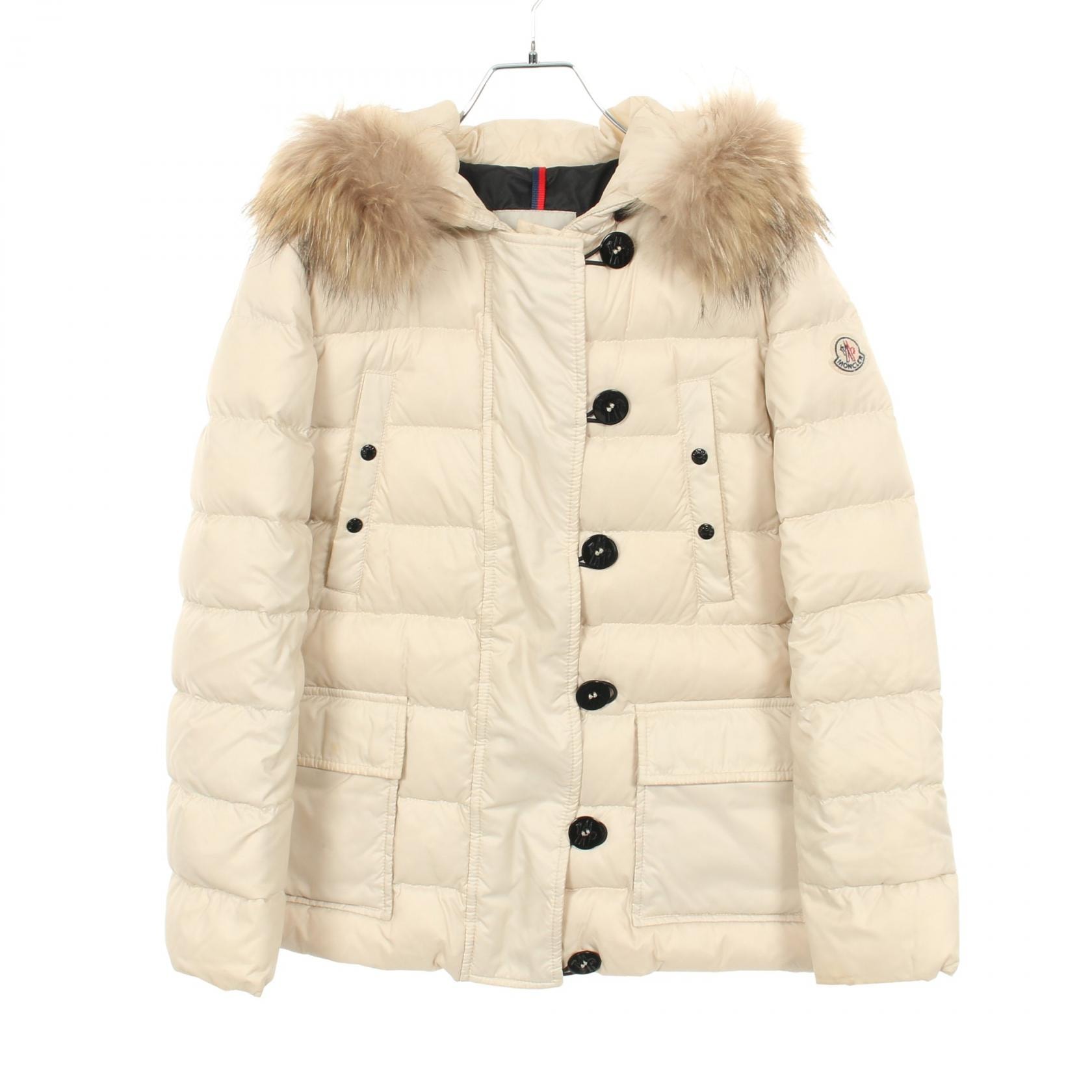 モンクレール MONCLER MESS メス ダウンジャケット 衣料品 アウター ナイロン レディース アイボリー系 【中古】