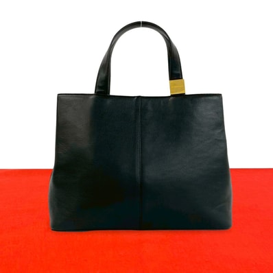 BURBERRY バーバリー ノバチェック 柄 ロゴ 金具 レザー ハンドバッグ ブラック
22073