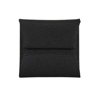 HERMES エルメス コインケース バスティア 黒 (ブラック) シェーブルミゾル シルバー金具 G刻印 新品