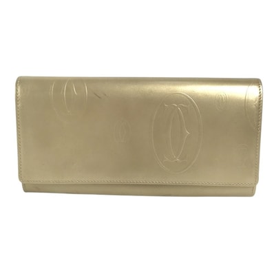 カルティエ CARTIER ロゴ ハッピーバースデー ロングウォレット フラップ 長財布 レザー ゴールド