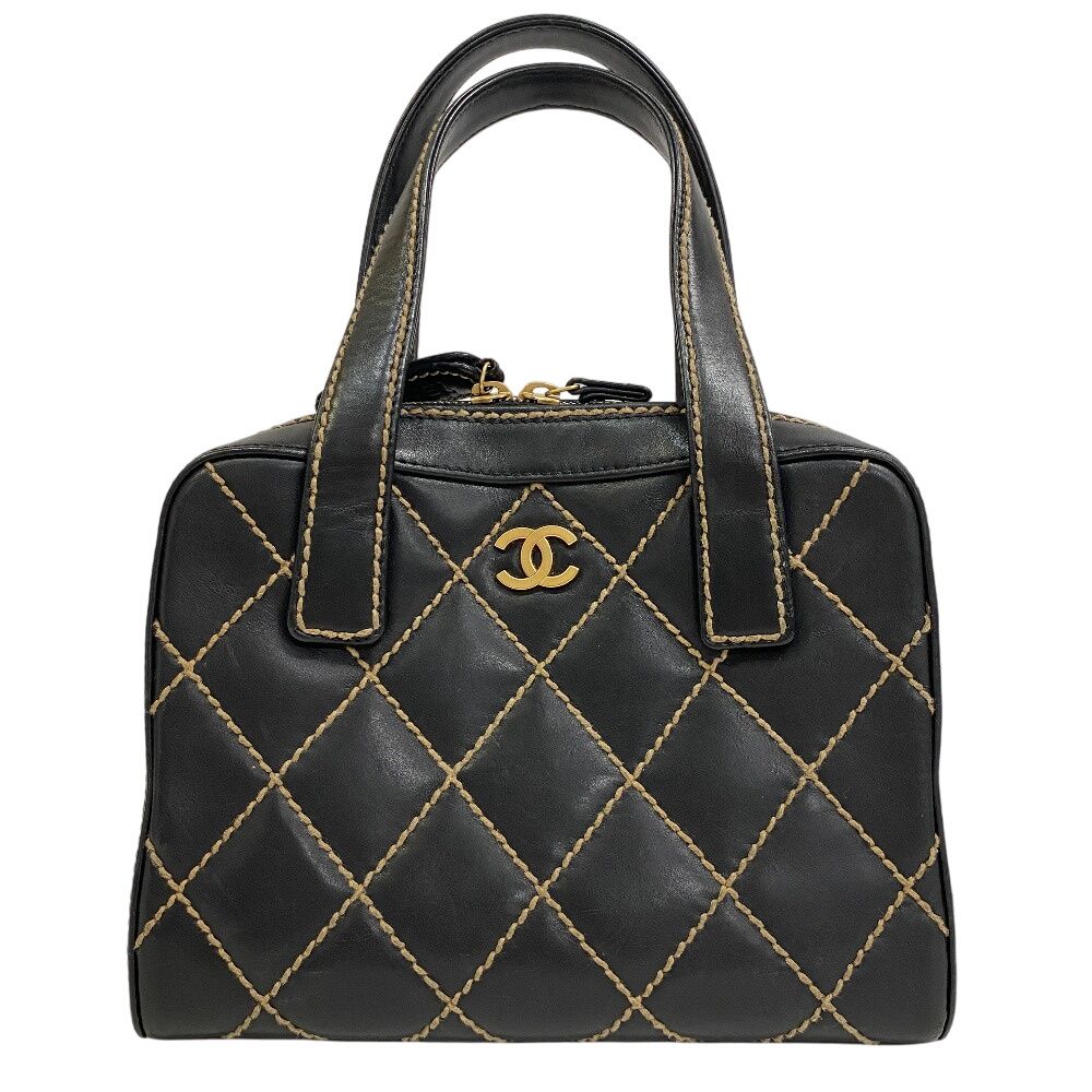 シャネル CHANEL ハンドバッグ ワイルドステッチ ブラック