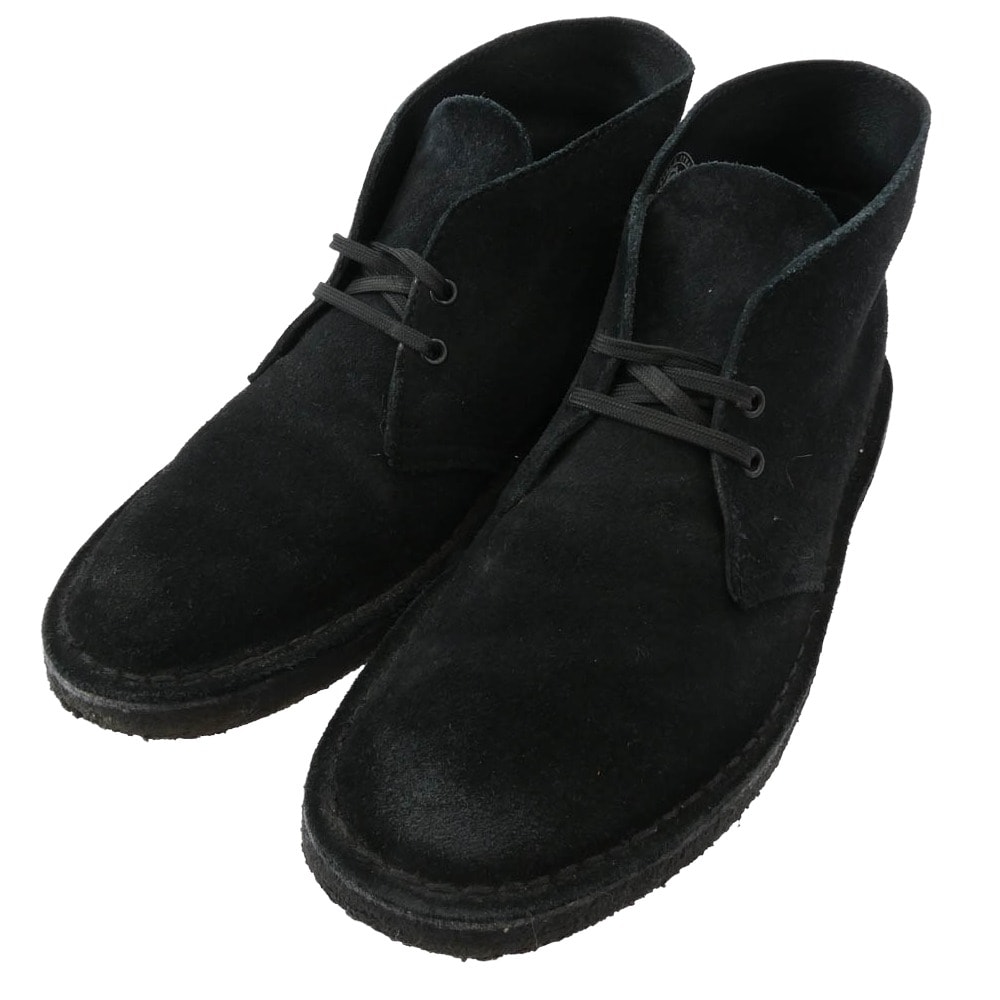 Clarks クラークス ブーツ 21621 Desert Boot スエード デザート ブーツ ブラック系 26cm【中古】