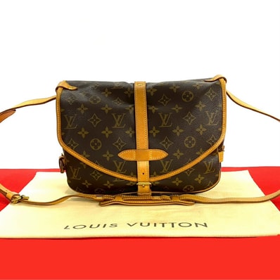 LOUIS VUITTON ルイヴィトン ソミュール 30 モノグラム レザー PVC ショルダーバッグ ブラウン
33758