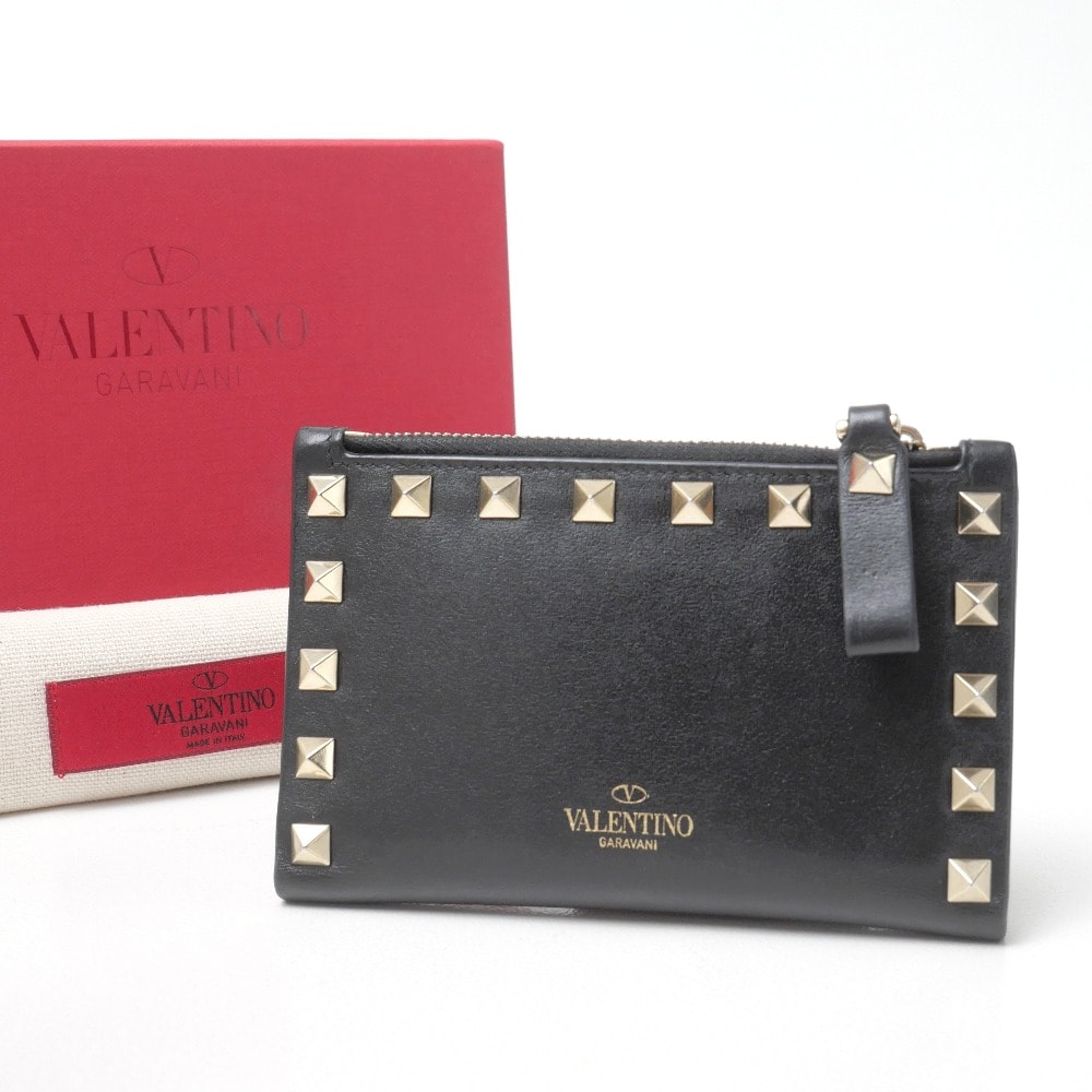 Valentino Garavani ヴァレンティノ・ガラヴァーニ コインケース スタッズ レザーウォレット ブランド古着【中古】20261016/RB1067