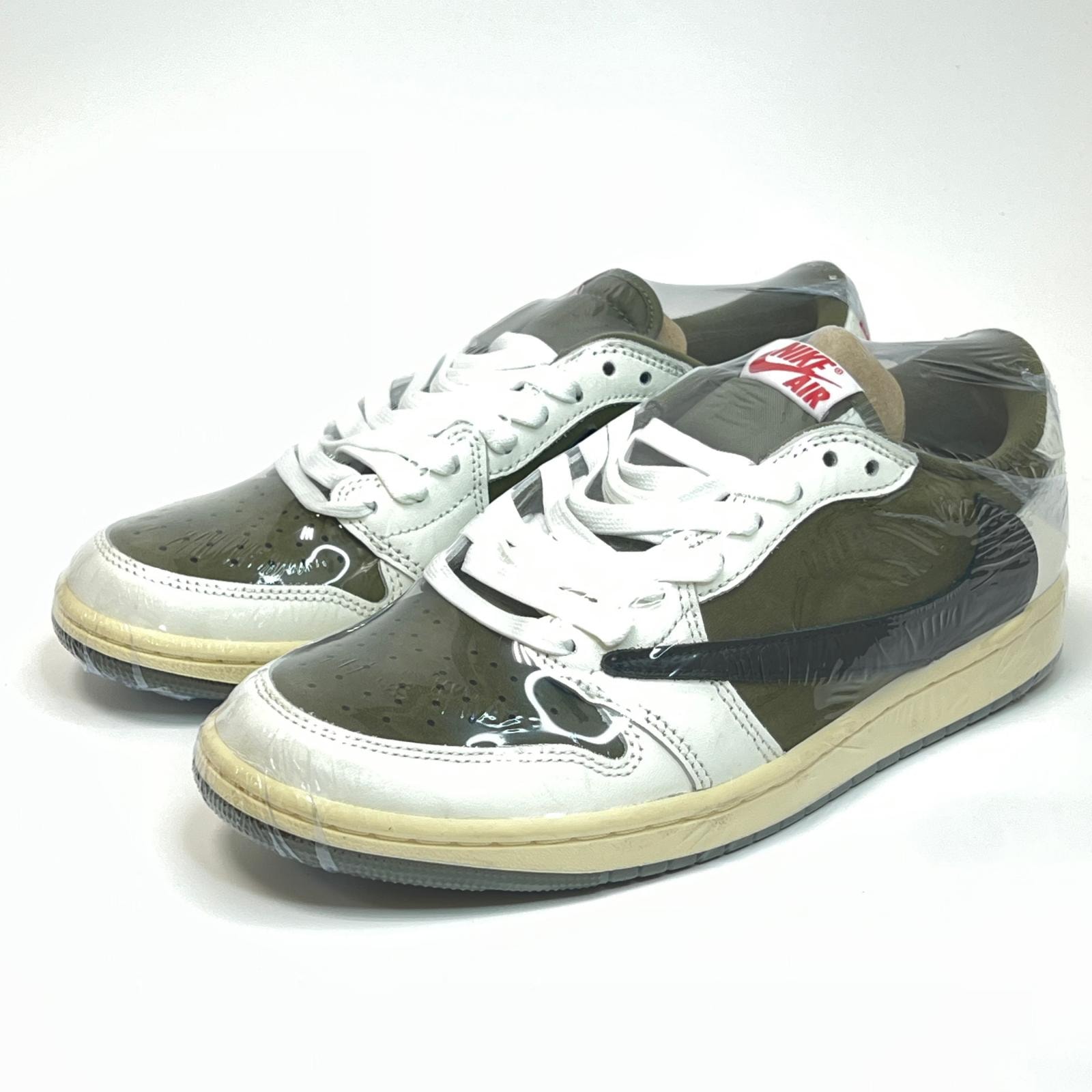 極美品 NIKE ナイキ エアジョーダン 26cm Travis Scott Air Jordan 1 Low リバースオリーブ 8.0 26 スニーカー オリーブ メンズ