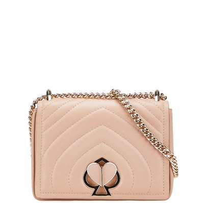 ケイトスペード 二コラ アメリア スモール チェーン ショルダーバッグ ピンクベージュ ラムスキン レディース Kate Spade 【中古】