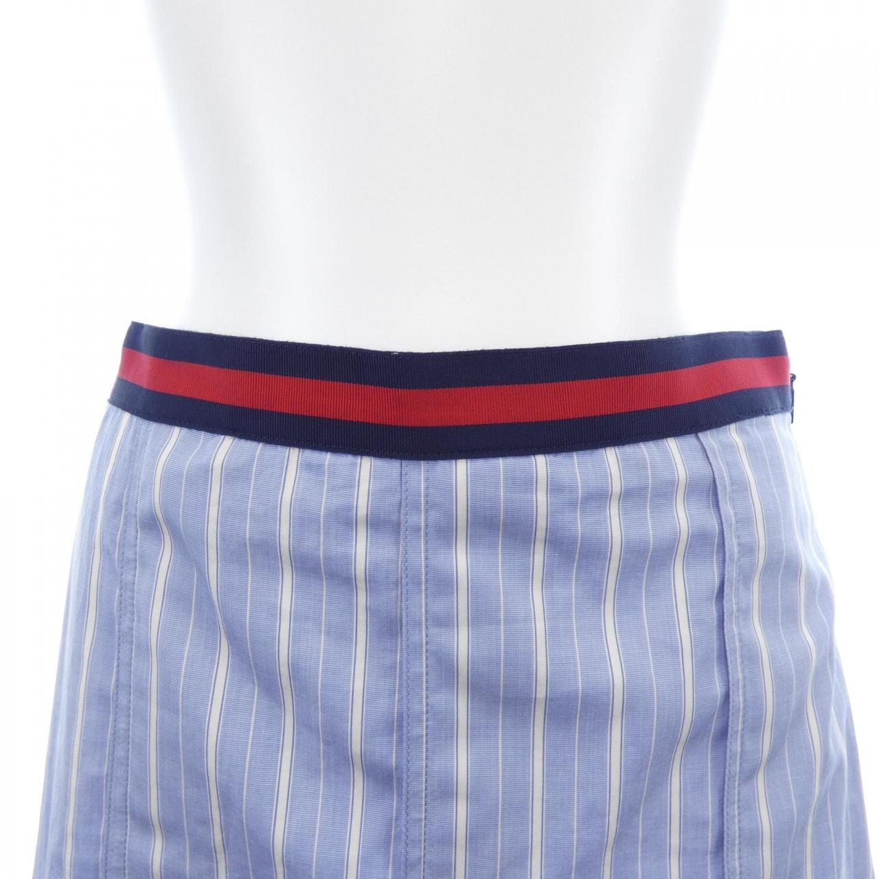 グッチ 695326 ZAG3T ストライプ ロング スカート 42(M) B (目立った傷や汚れなし)】グッチ GUCCI オックスフォード ストライプ