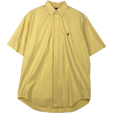 古着 ラルフローレン Ralph Lauren BLAKE 半袖 ボタンダウン チェックシャツ メンズM相当/eaa640948