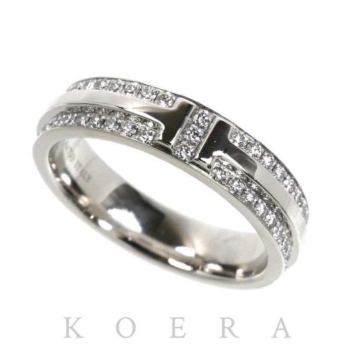 TIFFANY&Co. ティファニー K18WG ホワイトゴールド T TWOナロー  リング・指輪 60151469 ダイヤモンド 10号 5.3g レディース【中古】【美品】