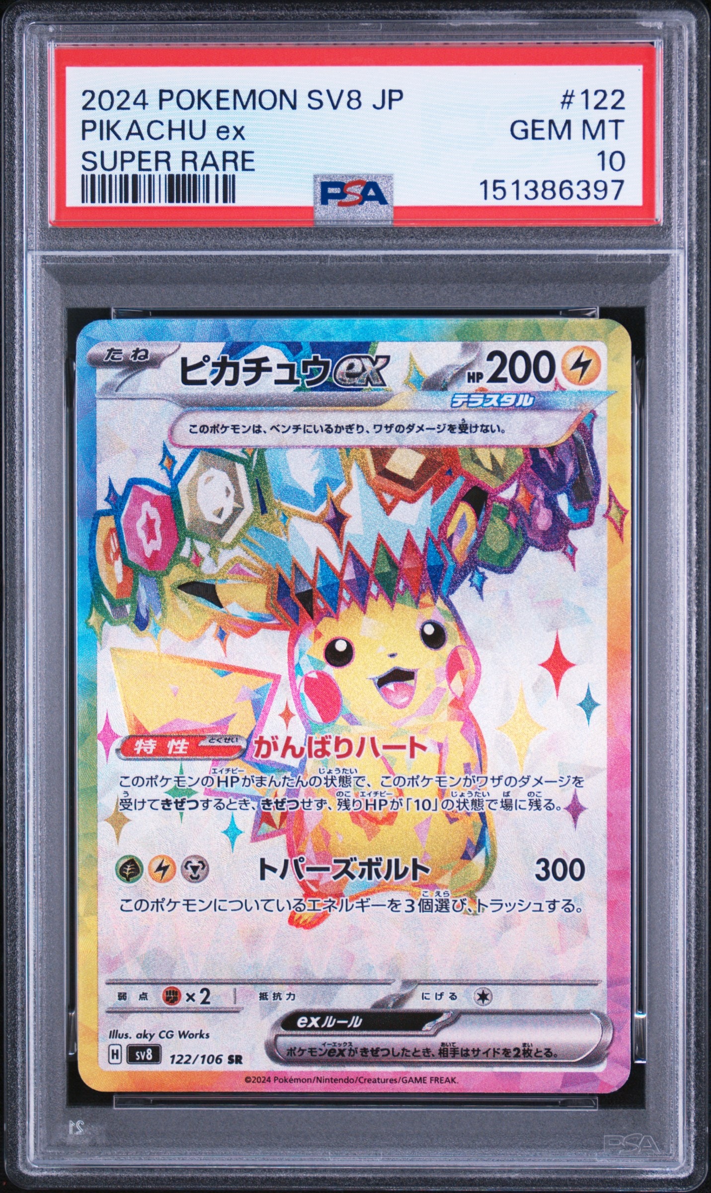 ピカチュウex SR [SV8 122/106](拡張パック「超電ブレイカー」)の新品