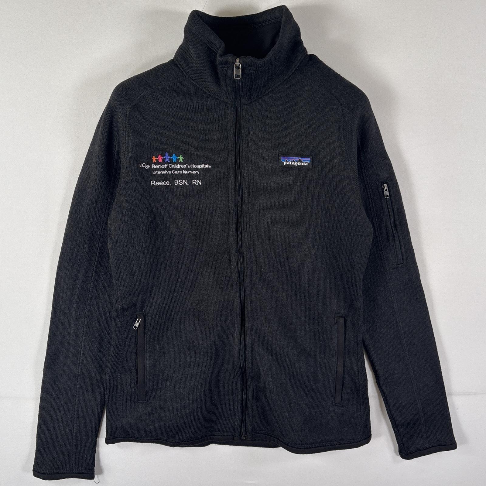古着 パタゴニア patagonia ベターセーター フルジップ ワンポイントロゴ 刺繍 アウトドア S  ブラック レディース