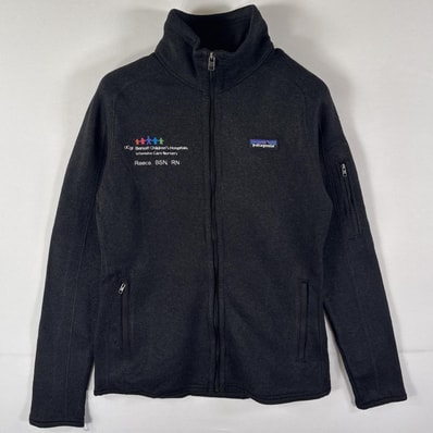 古着 パタゴニア patagonia ベターセーター フルジップ ワンポイントロゴ 刺繍 アウトドア S ブラック レディース