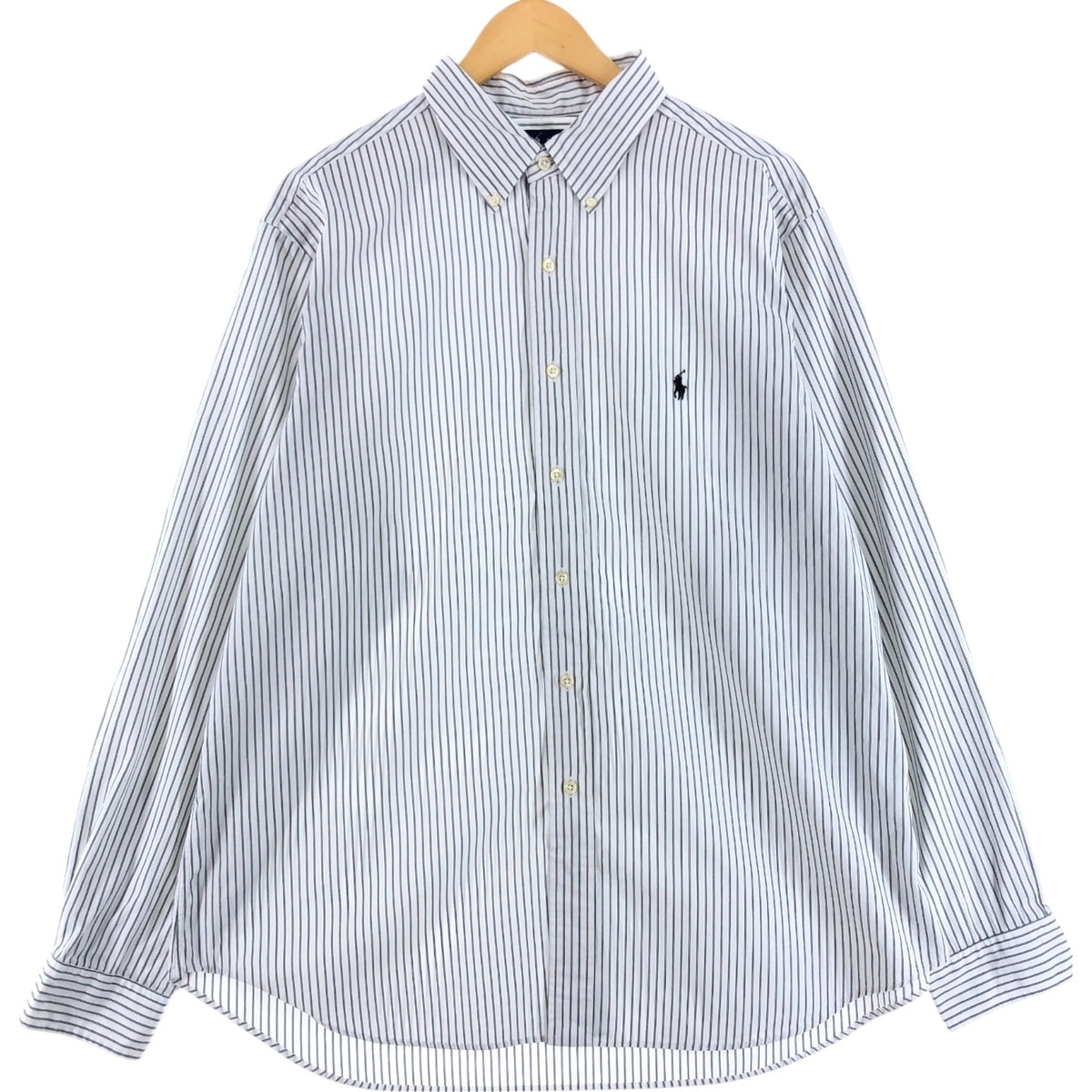 古着 ラルフローレン Ralph Lauren CLASSIC FIT 長袖 ボタンダウンストライプシャツ メンズL相当/eaa521583