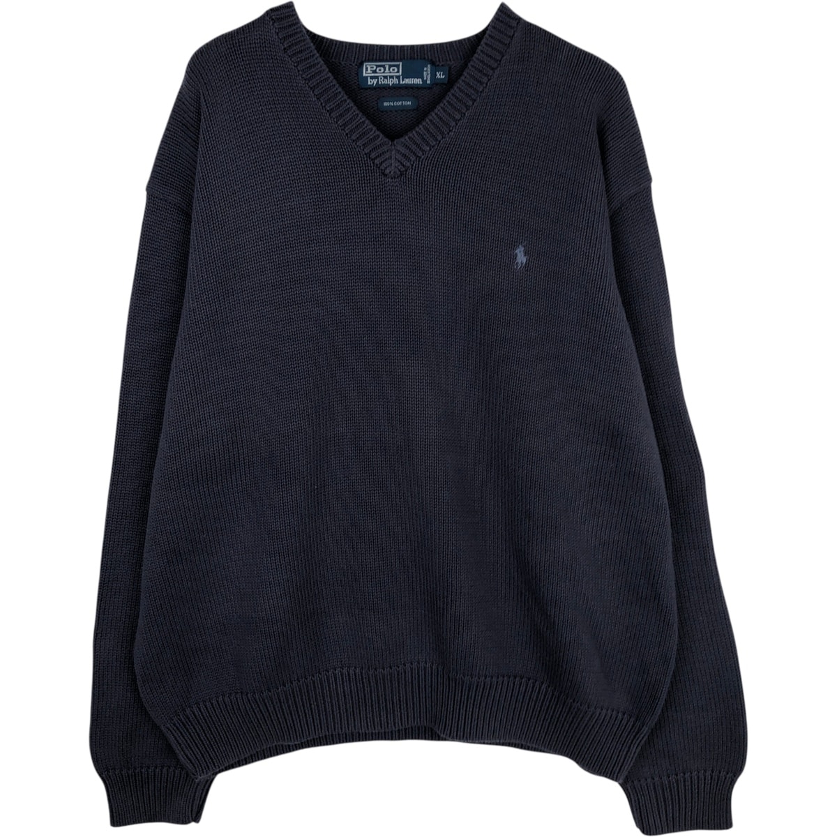 古着 ラルフローレン Ralph Lauren POLO by Ralph Lauren Vネック コットンニットセーター メンズXL相当/eaa618198