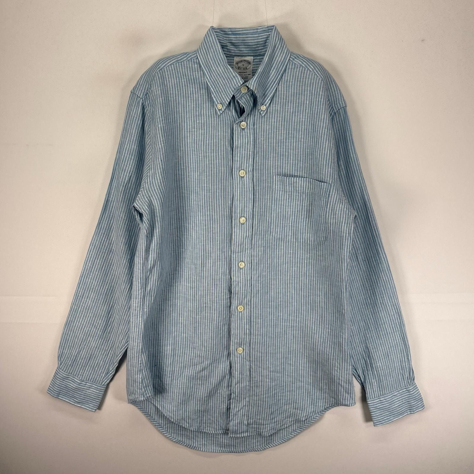 古着 ブルックスブラザーズ Brooks Brothers 長袖シャツ ボタンダウン S ブルー系 ストライプ メンズ