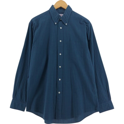 古着 ブルックスブラザーズ Brooks Brothers 346 長袖 ボタンダウンチェックシャツ メンズM相当/eaa512285