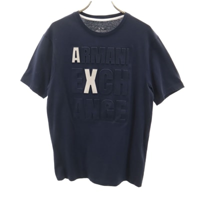 ARMANI EXCHANGE アルマーニエクスチェンジ エンボスロゴ 半袖 Tシャツ XS ネイビー