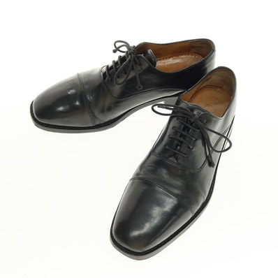 【中古】コールハーン COLE HAAN カーフ レザー ストレートチップ ブラック【サイズ6 1/2】【メンズ】