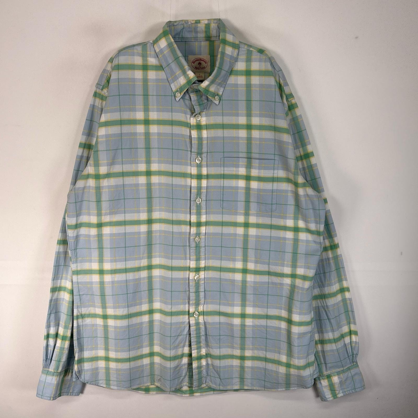 古着 ブルックスブラザーズ Brooks Brothers 長袖シャツ チェック RED FLEECE オックスフォード L ブルー系 マルチカラー メンズ