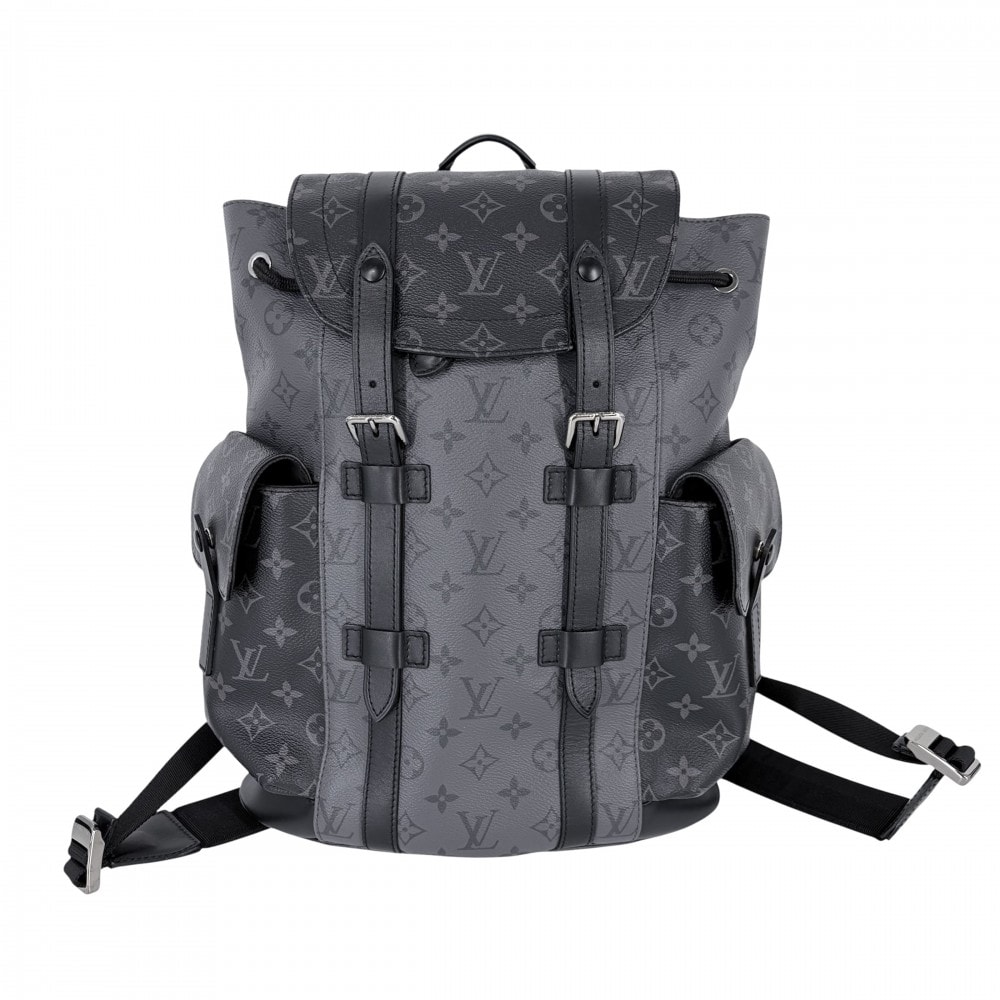 LOUIS VUITTON ルイヴィトン リュック モノグラムエクリプスリバース クリストファーMM バッグパック M45419    ブラック 黒 シルバー金具 メンズ【中古品】
