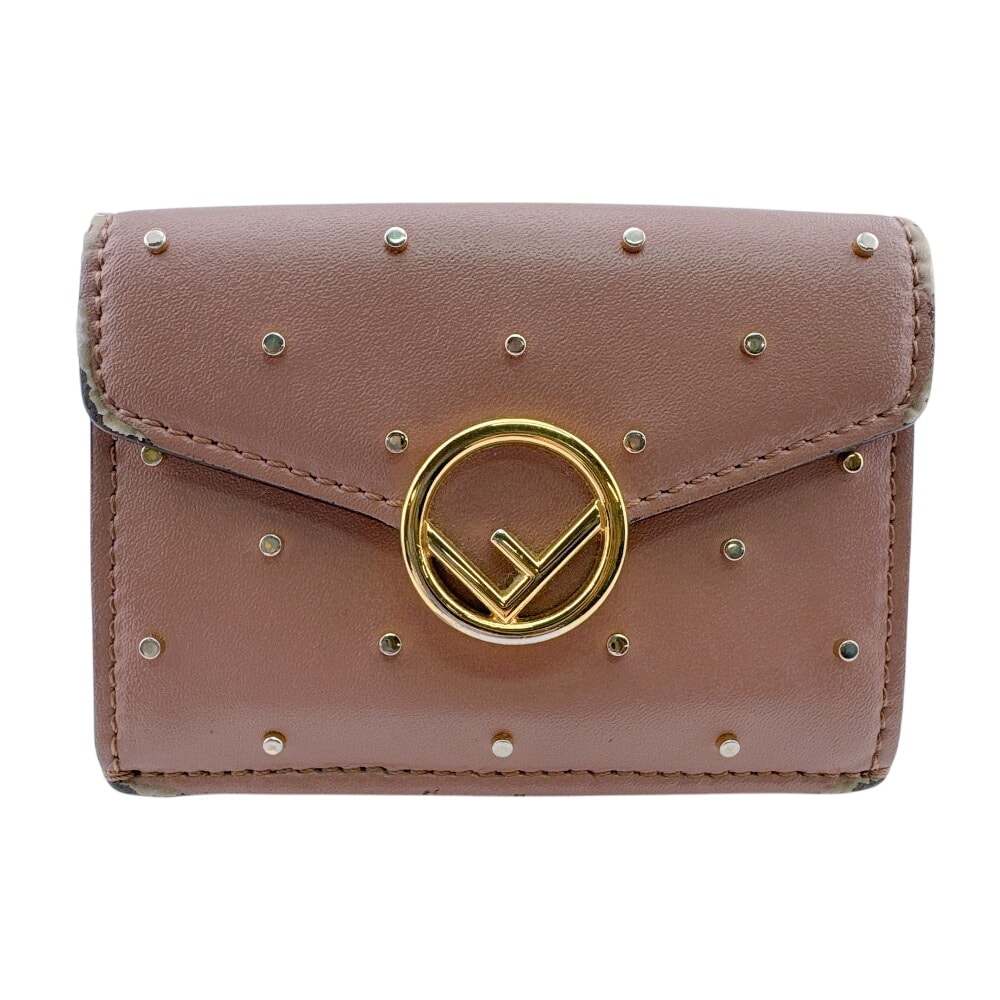 フェンディ FENDI 三つ折り財布 エフイズ 8M0395 コンパクトウォレット ピンク