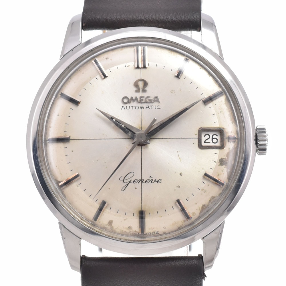 オメガ OMEGA 14703-2SC ヴィンテージ ジュネーブ Cal.562 デイト シルバー 自動巻き メンズ 腕時計 G#149211