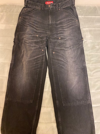 Supreme Worn Double Knee Denim Painter Jean "Washed Black"