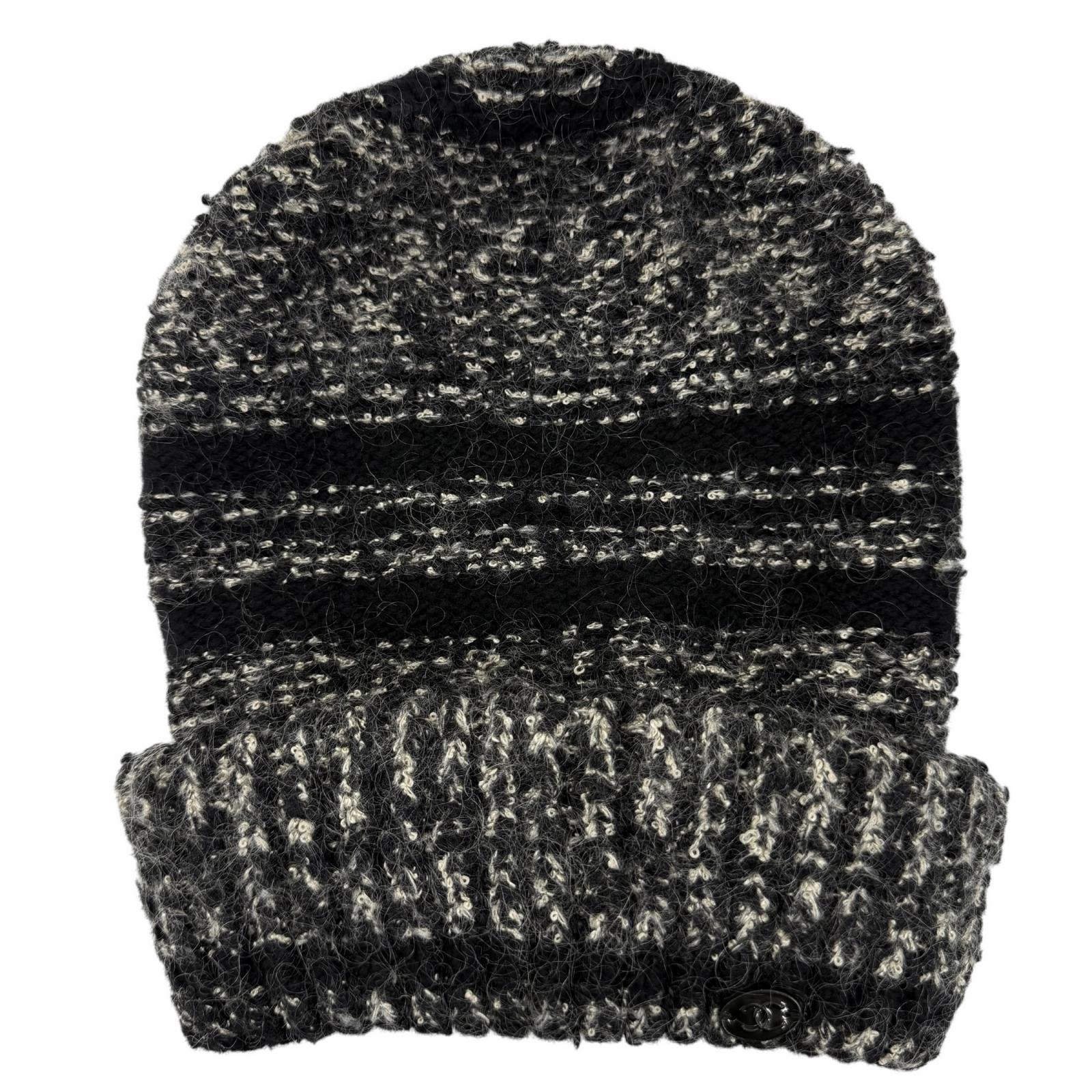 美品 シャネル ニットキャップ ブラック系 2 06A P29588K00205