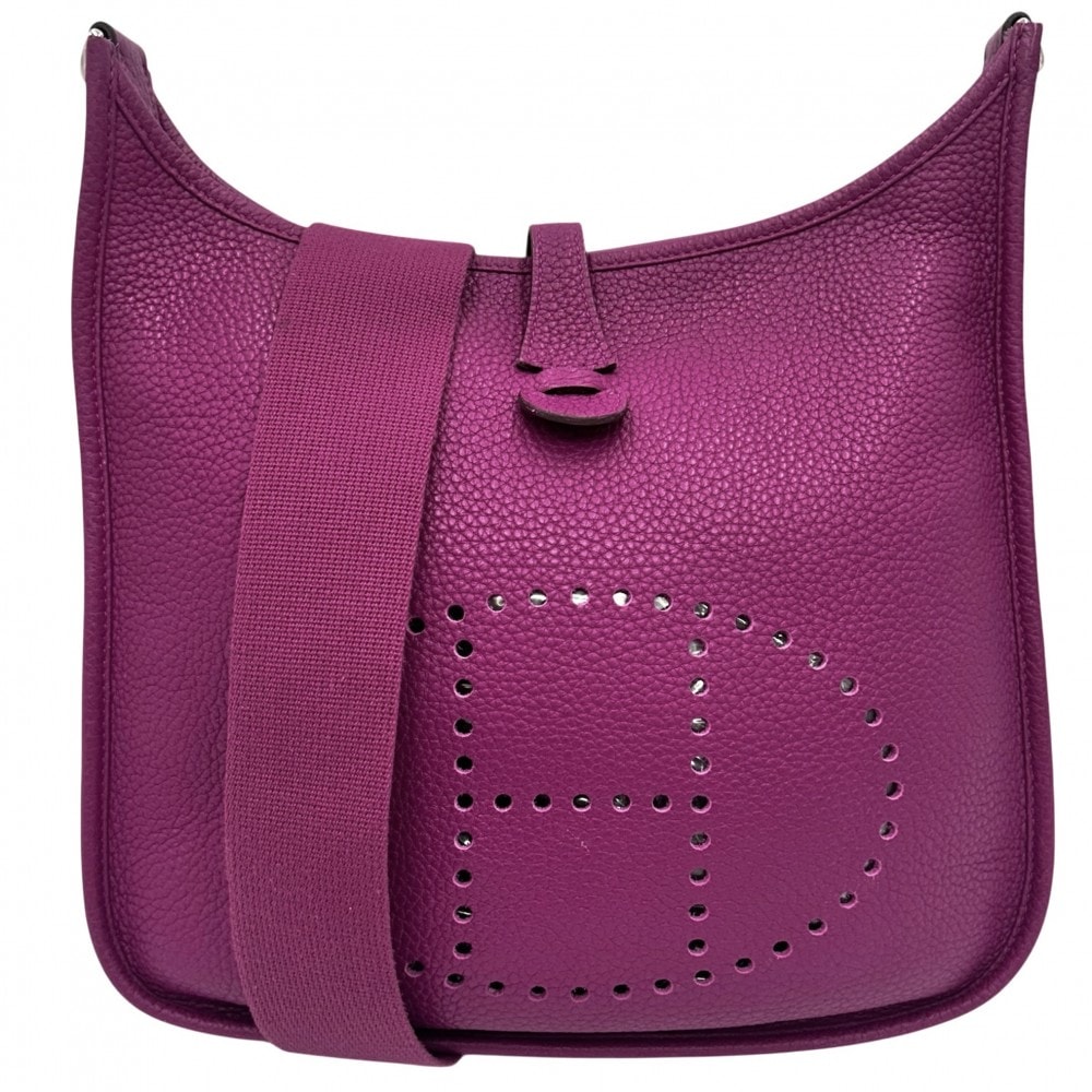 HERMES エルメス ショルダーバッグ エブリン1PM Hロゴ 肩掛け 斜め掛け □JO刻印 トリヨン ピンクパープル シルバー金具 レディース 2011年【中古品】