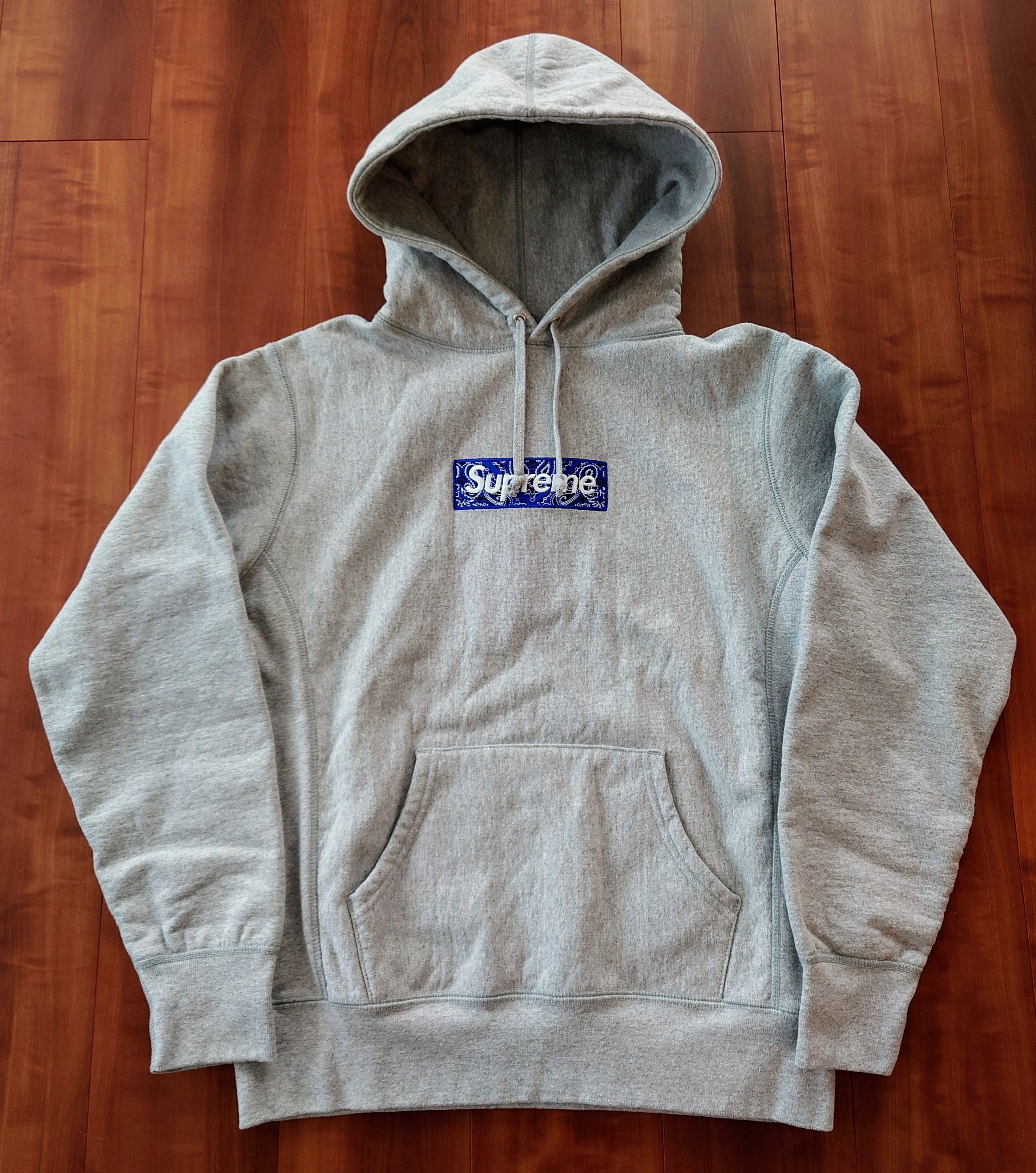 Supreme Bandana Box Logo Hooded Sweatshirt "Grey"