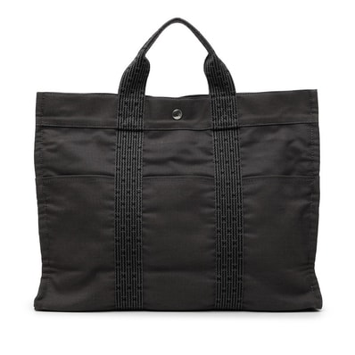 エルメス エールラインMM トートバッグ グレー系 キャンバス レディース HERMES 【中古】