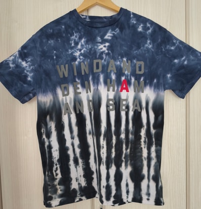 WIND AND SEA x DENHAM Stripe Tye Dye Tee "Charcoal"