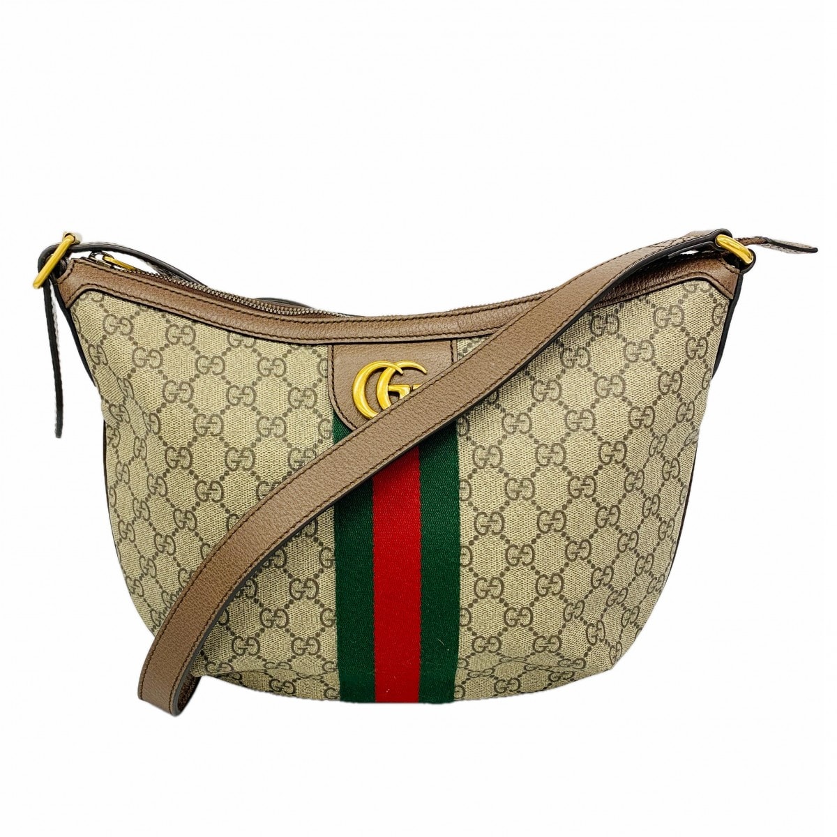 【6dd5163-k】グッチ ショルダーバッグ オフィディア 598125 PVC ブラウン ゴールド金具【中古】レディース