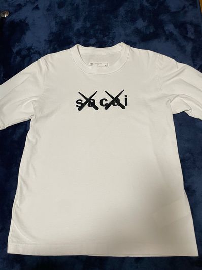 sacai KAWS Flock Print Long Sleeve T-shirt "White"
