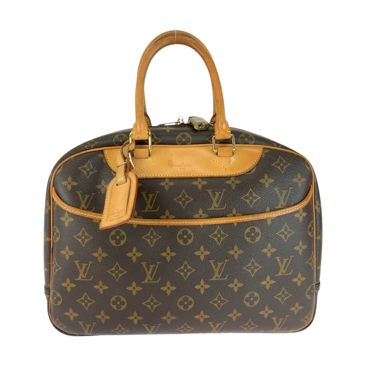 LOUIS VUITTON ルイヴィトン モノグラム ドーヴィル ブラウン ゴールド金具 PVC ハンドバッグ 505113 【中古】