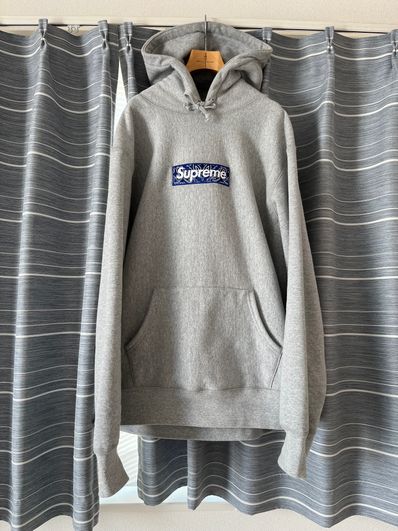 Supreme Bandana Box Logo Hooded Sweatshirt "Grey"
