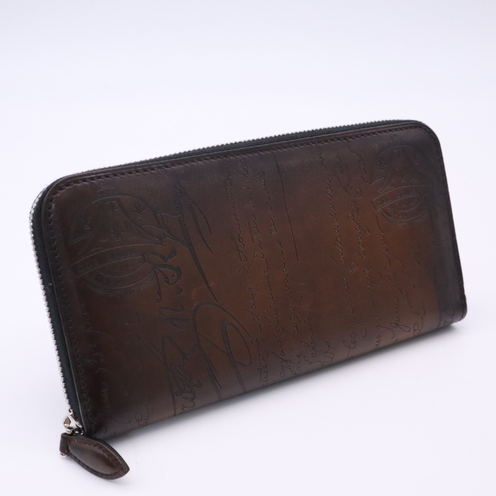 極美品 Berluti ベルルッティ カリグラフィ イタウバ ロングウォレット 307758 長財布 ブラウン カーフレザー メンズ
