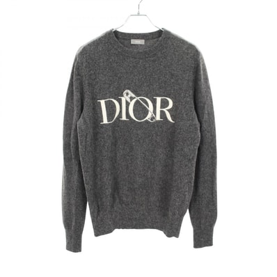 ディオール Dior DIOR × JUDY BLAME 043M610AT202 ロゴ刺繍 ニット 衣料品 トップス ウール メンズ グレー系 043M610AT202 【中古】