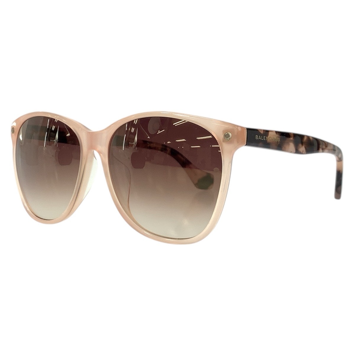美品 BALENCIAGA バレンシアガ ピンク プラスチック サングラス ウェリントン 506778 【中古】
