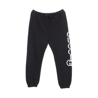 グッチ GUCCI サイドロゴ パンツ 衣料品 ボトムス コットン メンズ ブラック系 【中古】