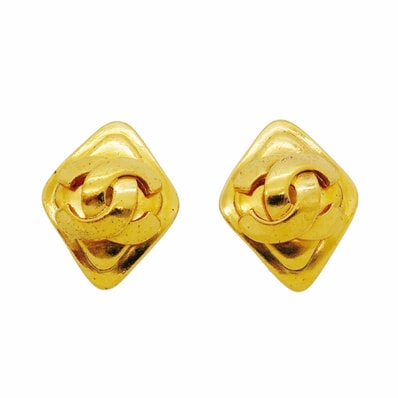★最終価格【6jhb0690】シャネル イヤリング ヴィンテージ ココマーク 菱形 GPメッキ ゴールド【中古】レディース